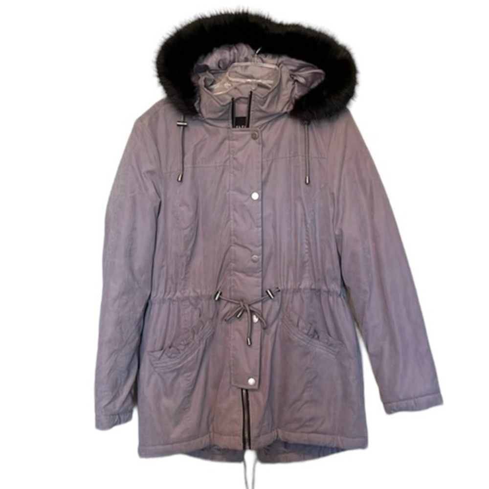 Celebrity Pink Women's Warm Anorak Jacket with Faux Trimmed Hood Size large